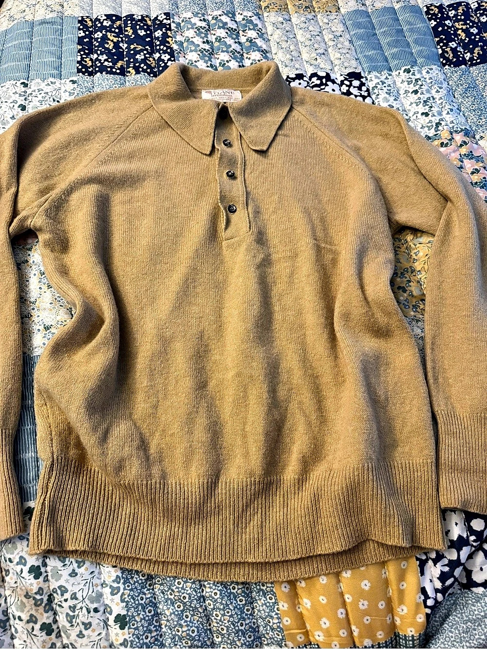 Thane Men's Wool Polo Sweater Brown Medium